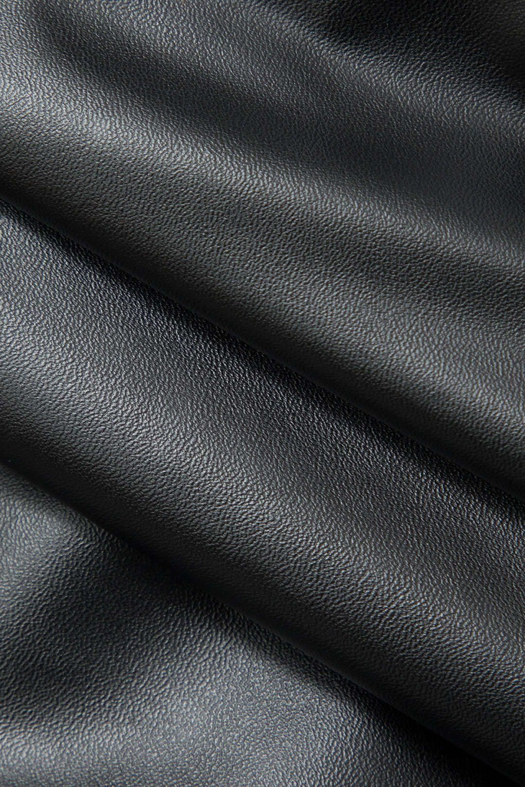 Contrast Faux Leather Stand Collar Zipper Jacket sold by Micas product image thumbnail 4