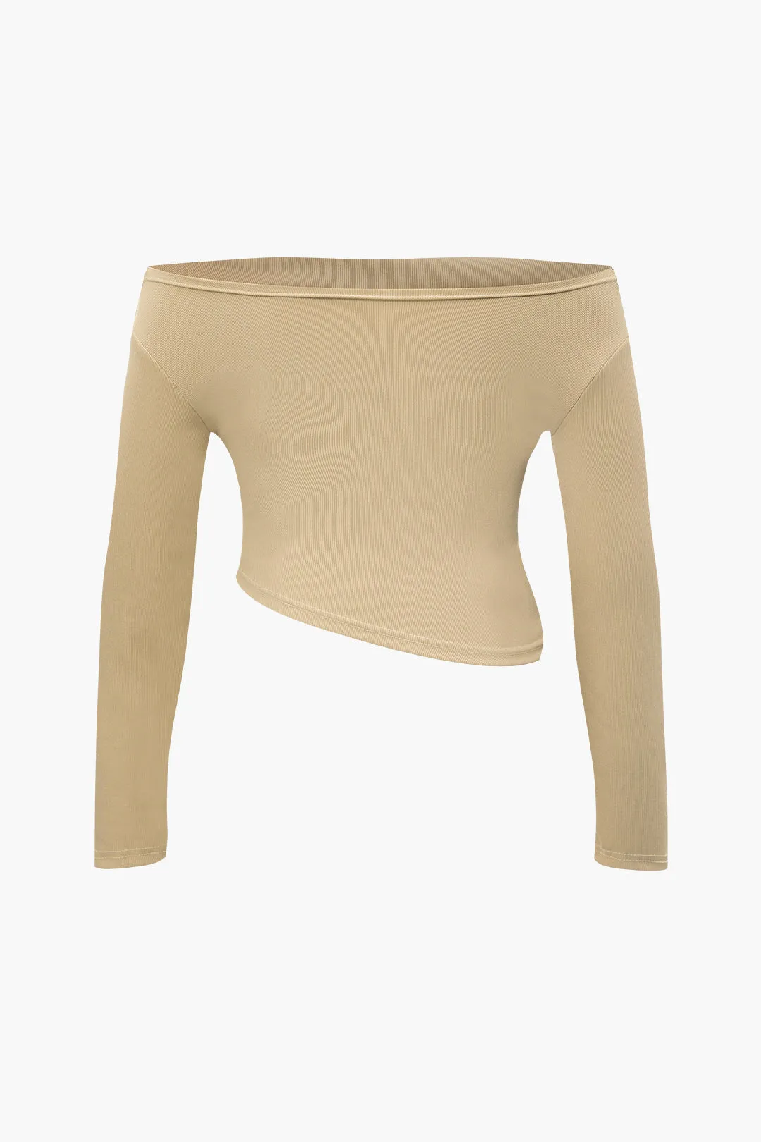 Plus størrelse solid asymmetrisk off-skulder buksesæt sold by Micas product image thumbnail 4