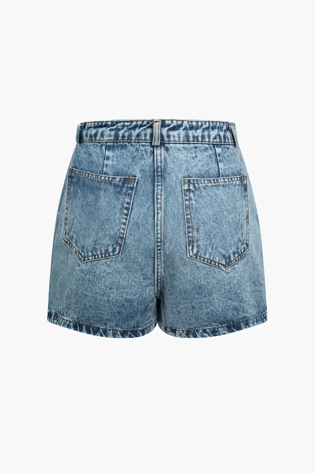High Waist Button Denim Shorts sold by Micas product image thumbnail 2