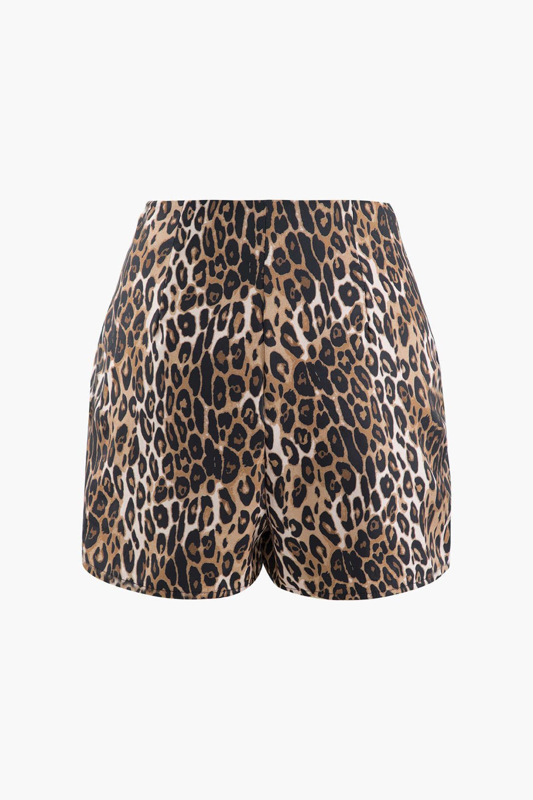 Leopard Print Slit Shorts sold by Micas product image thumbnail 2