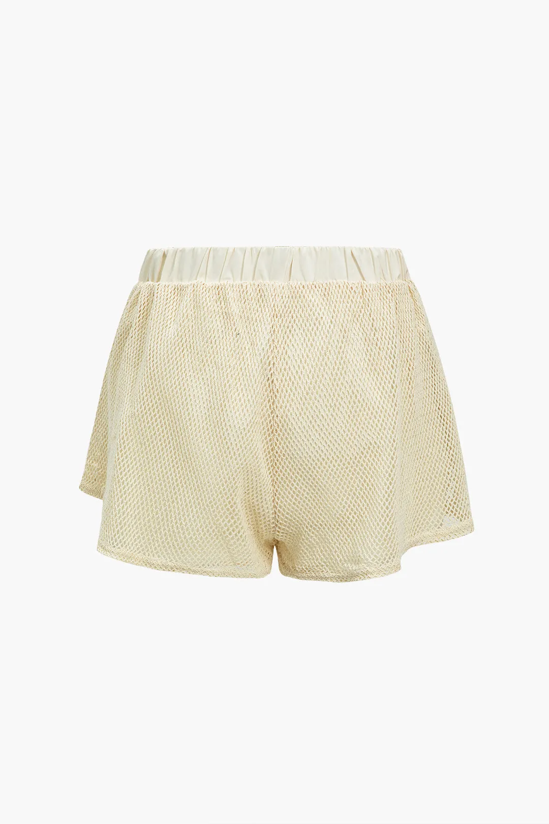 Basic Solid Open Knit V-Neck Long Sleeves Top And Shorts Set sold by Micas product image thumbnail 5