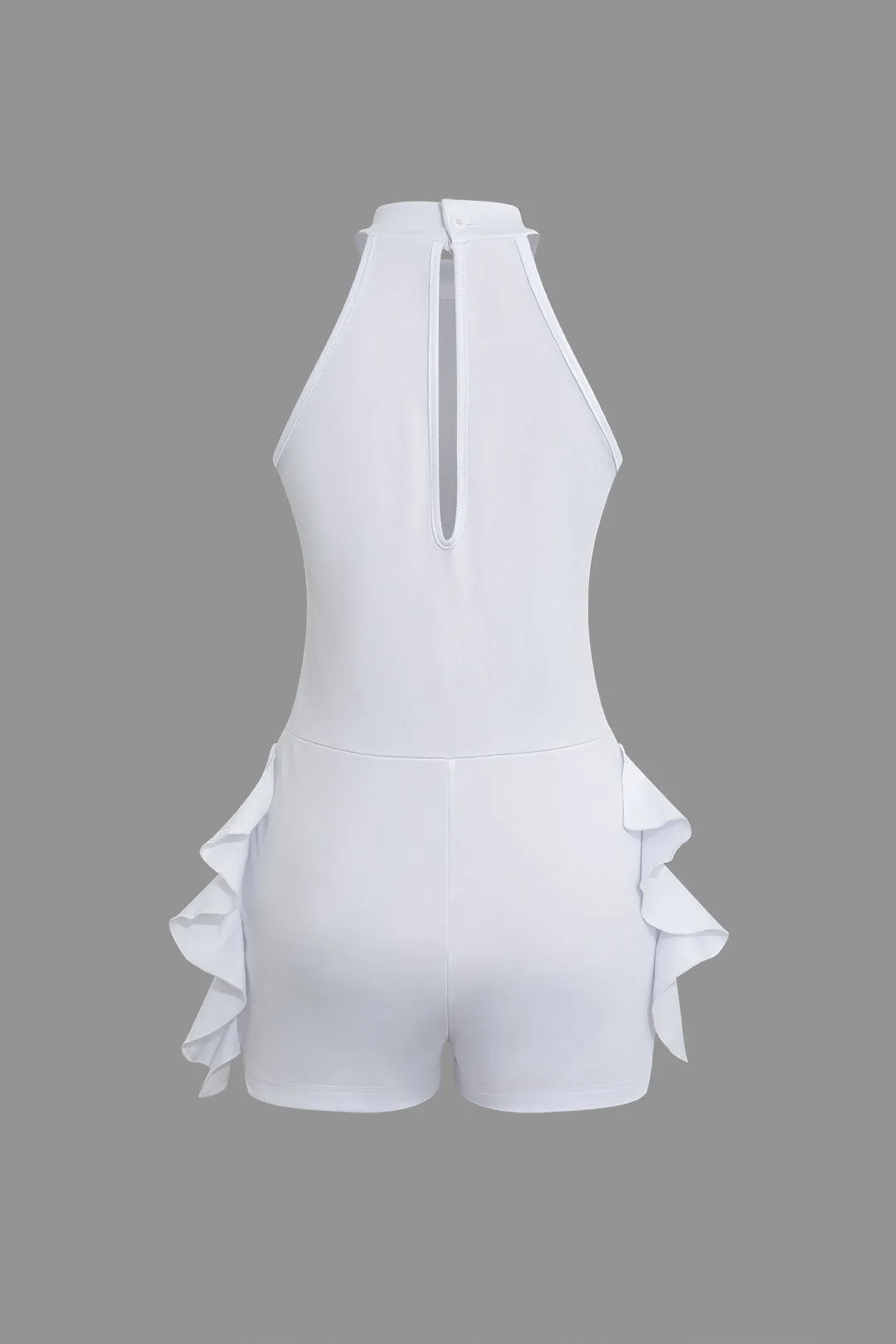 Halter Neck Split Back Ruffle Romper sold by Micas product image thumbnail 2