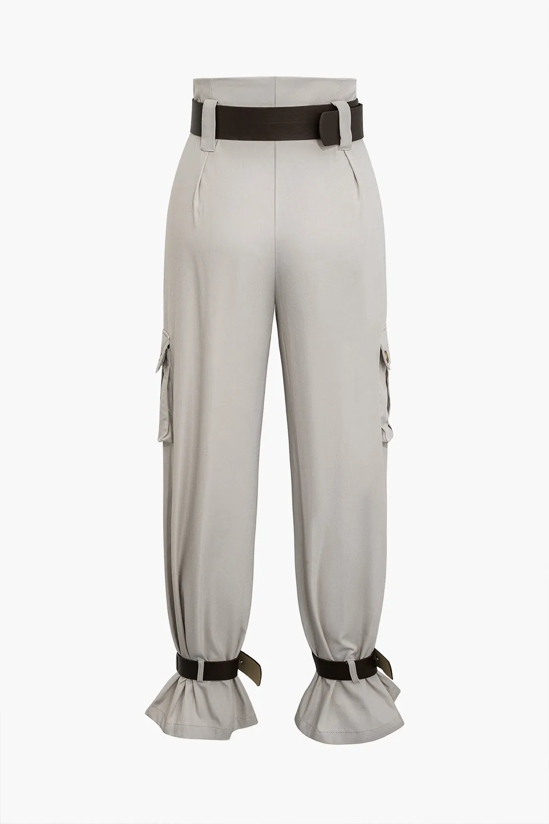 Solid Button Pocket And Belted Detail Trousers sold by Micas product image thumbnail 2