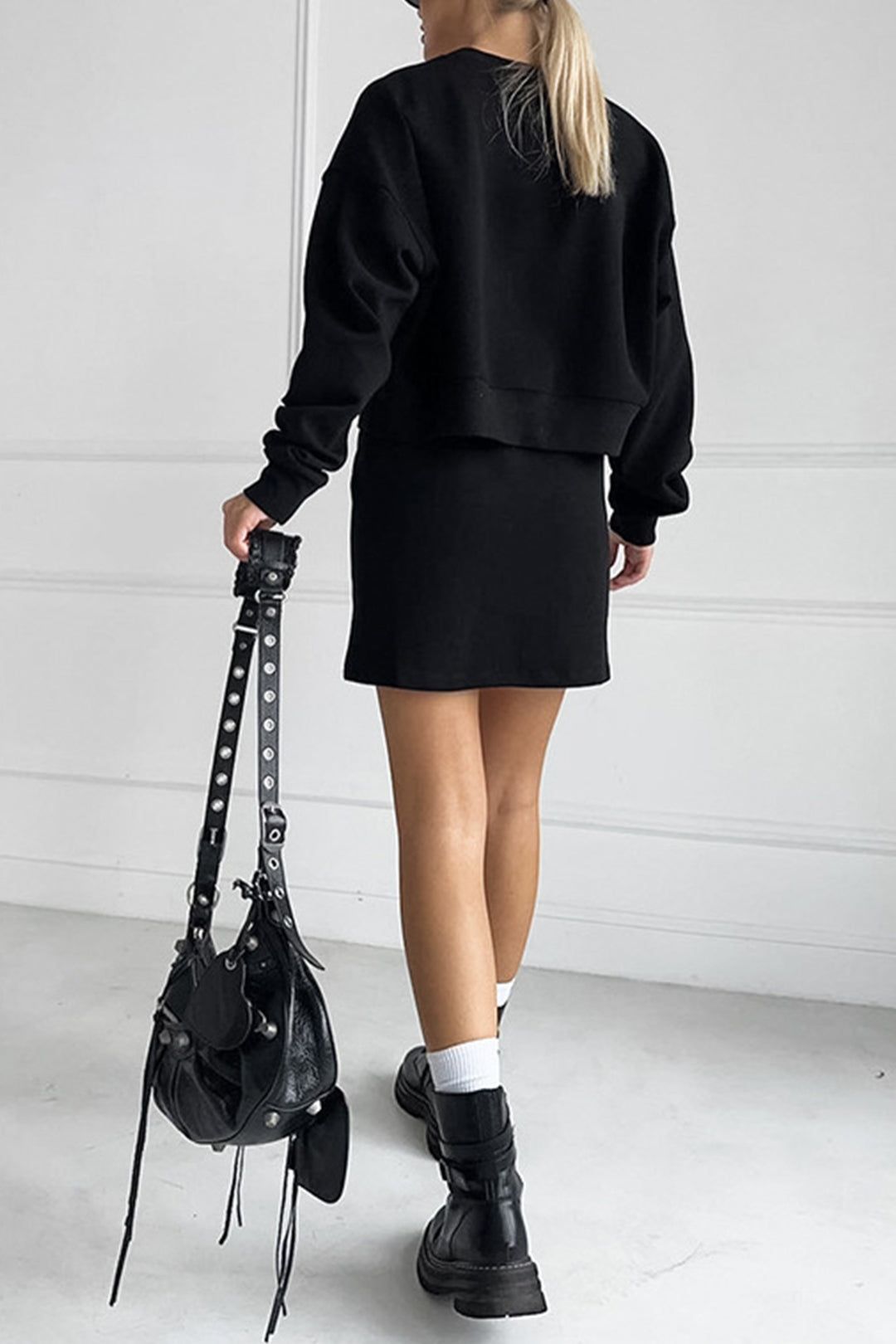 Solid Round Neck Long Sleeve Sweatshirt And Skit Set sold by Micas product image thumbnail 2