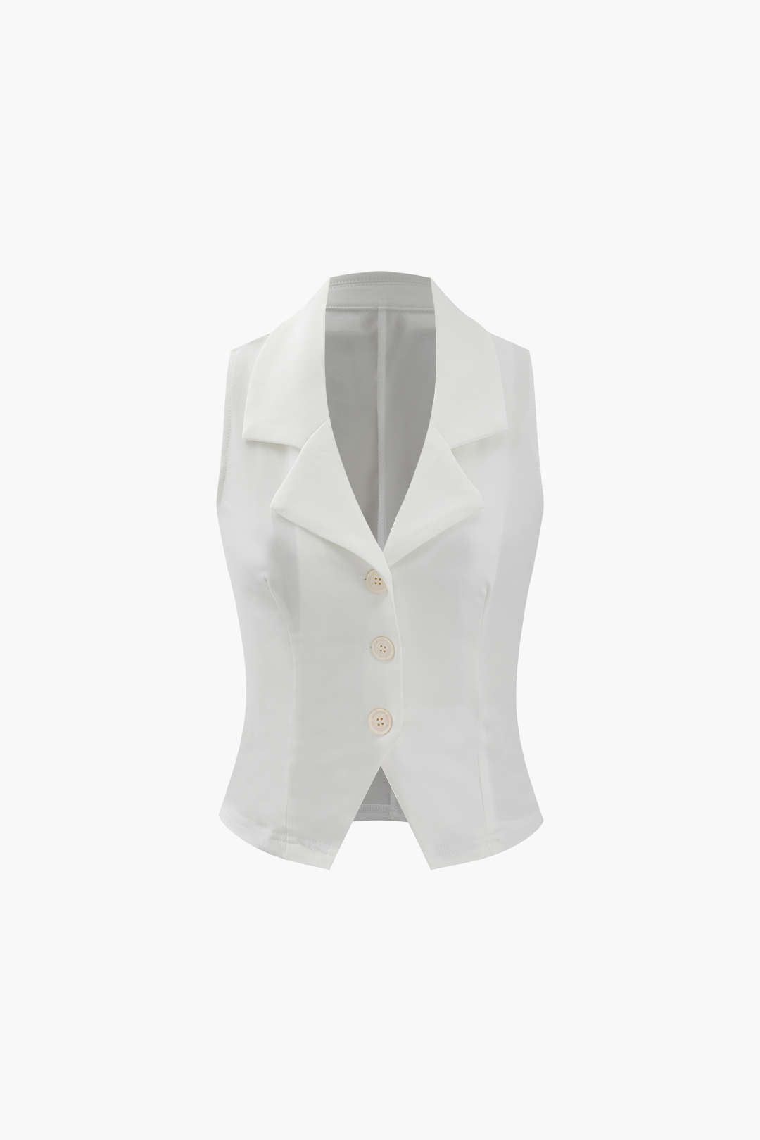 Button-Up Collared Crop Vest sold by Micas