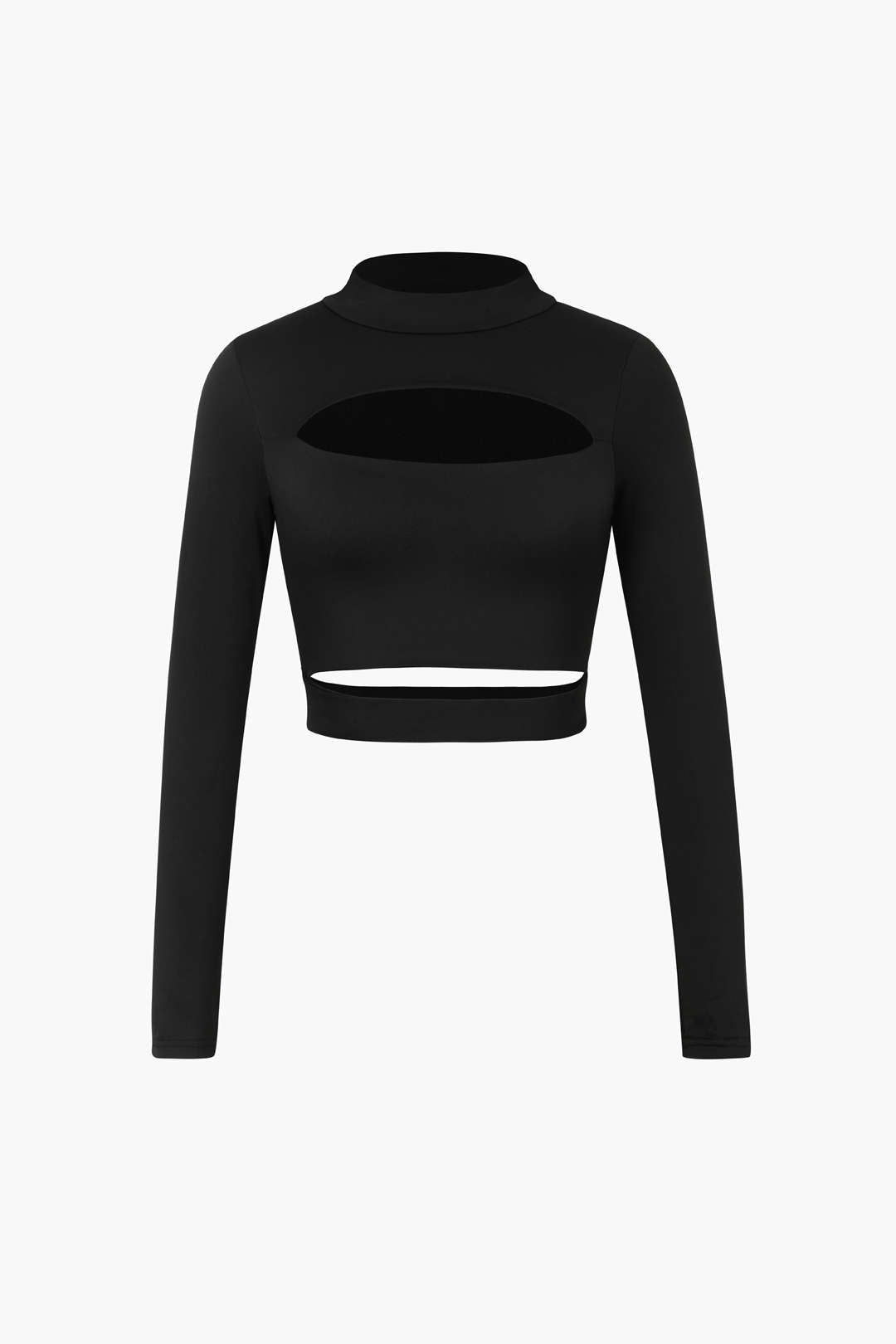 Long Sleeve Cut Out Cropped Top sold by Micas