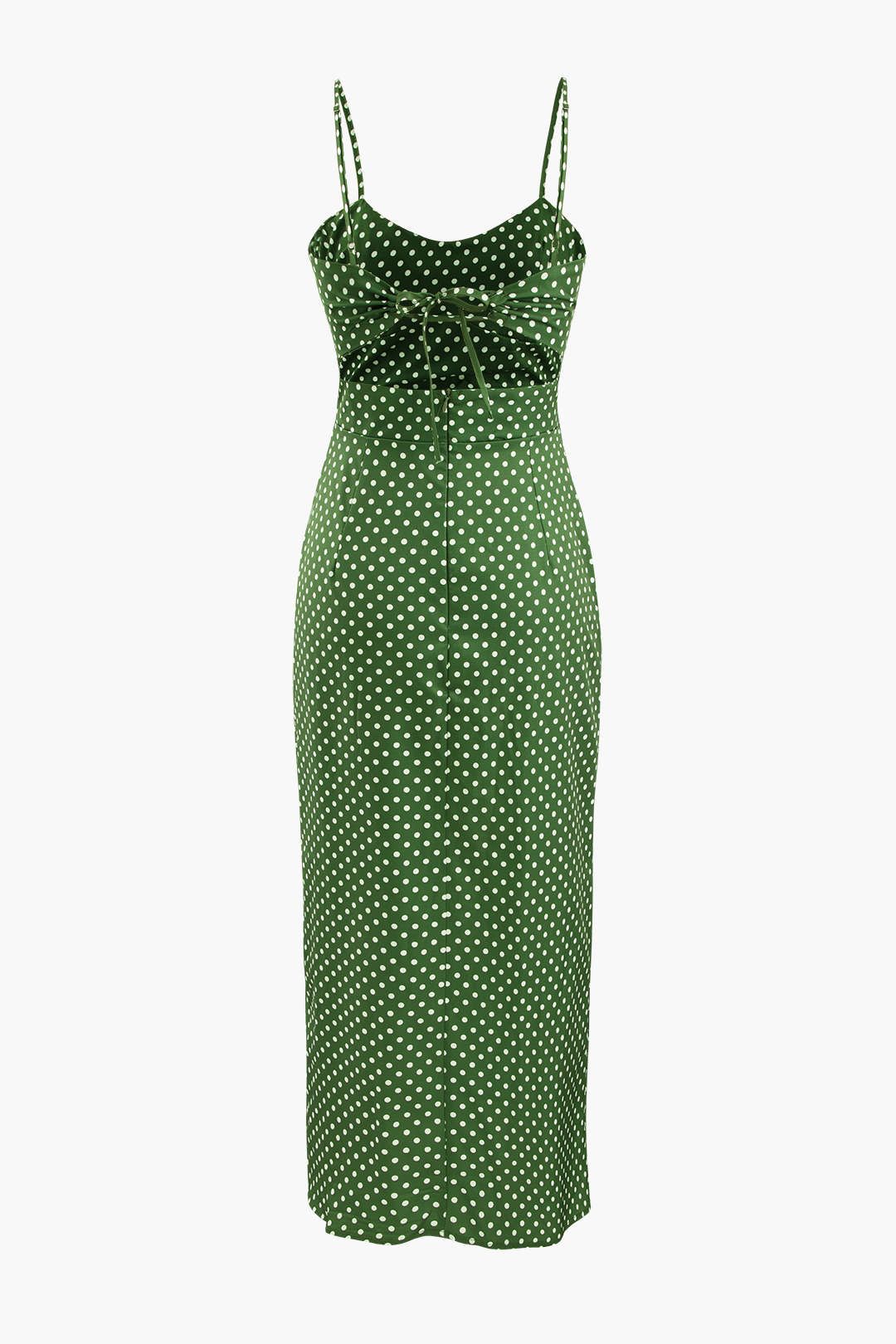 Polka Dot Asymmetric Wrap Midi Dress sold by Micas product image thumbnail 2