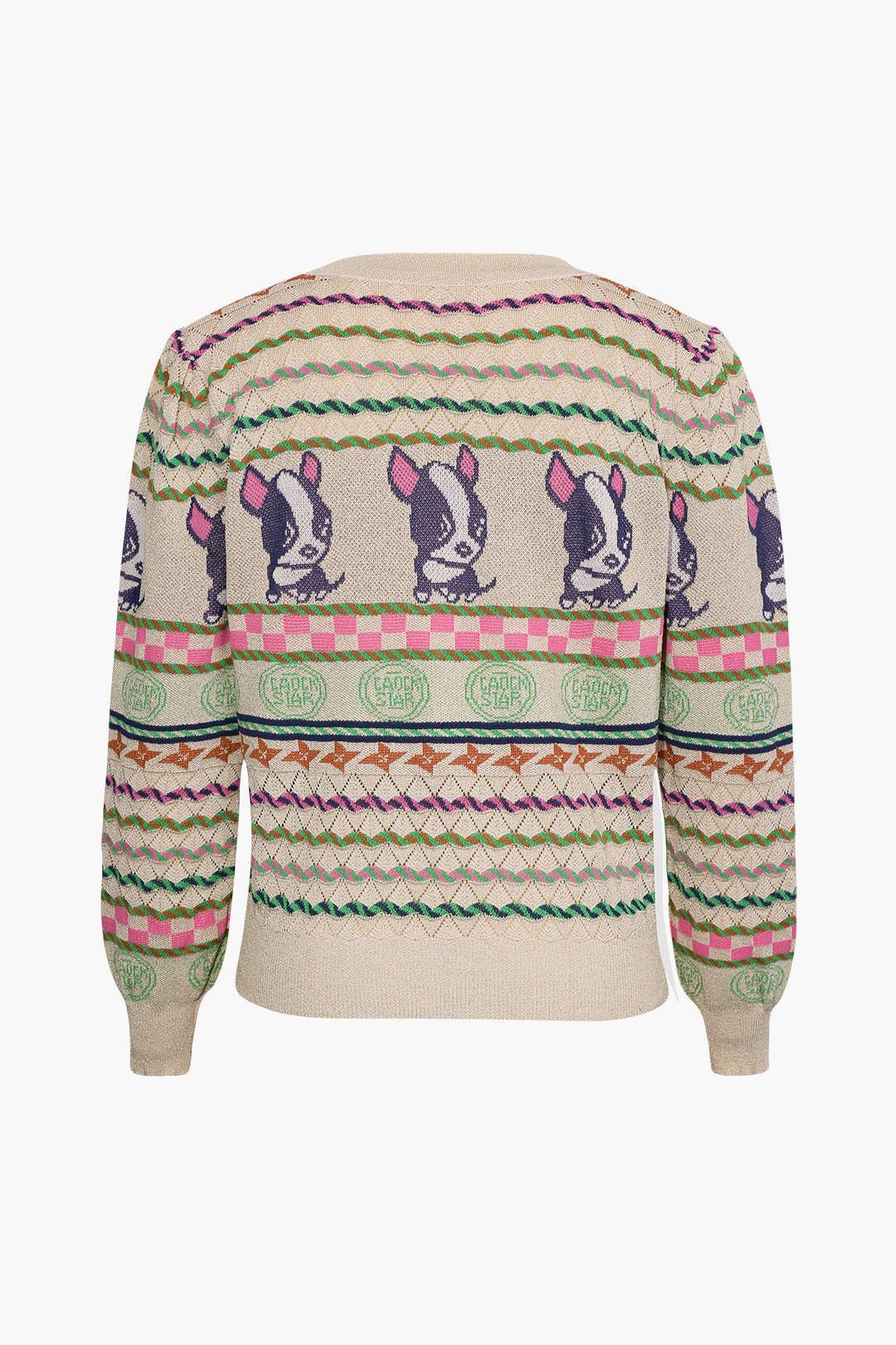 Retro Color-Block Knitted Cardigan sold by Micas product image thumbnail 4