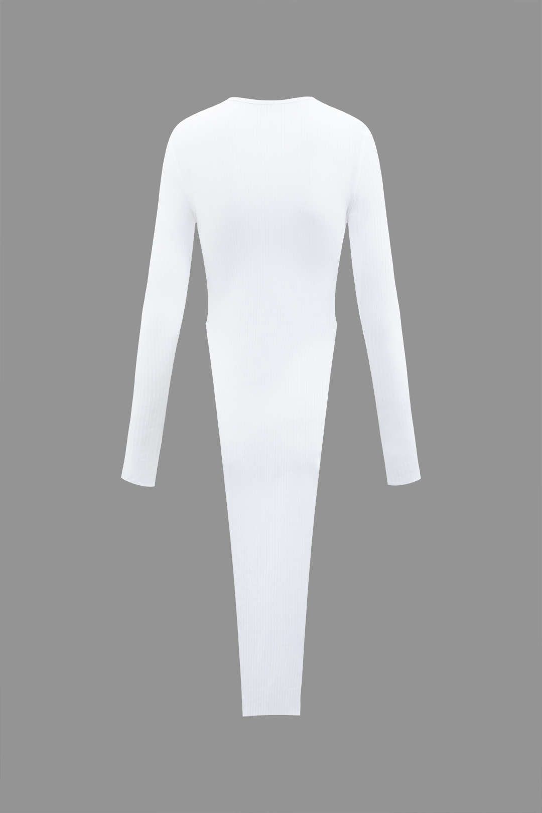 Solid Asymmetric Long Sleeve Knit Top And Mini Skirt Set sold by Micas product image thumbnail 6