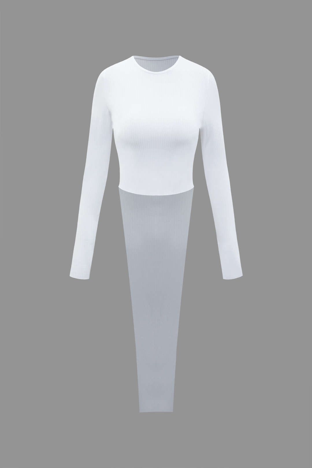 Solid Asymmetric Long Sleeve Knit Top And Mini Skirt Set sold by Micas product image thumbnail 4