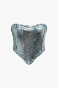 Printed Corset Top And Slit Back Maxi Skirt Set sold by Micas