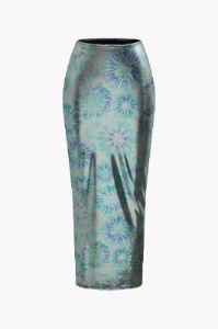Printed Corset Top And Slit Back Maxi Skirt Set sold by Micas
