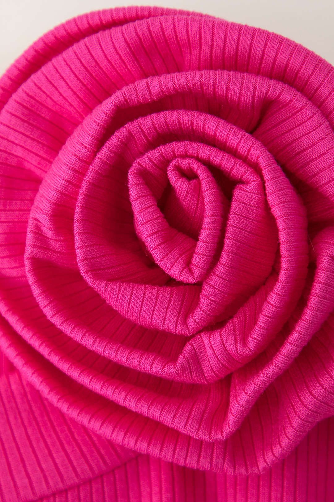 Rose Corsage Rib Knit Ruffle Hem Mini Dress sold by Micas product image thumbnail 3