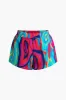 Levende abstrakt print med beskæringsskjorte og shortssæt sold by Micas