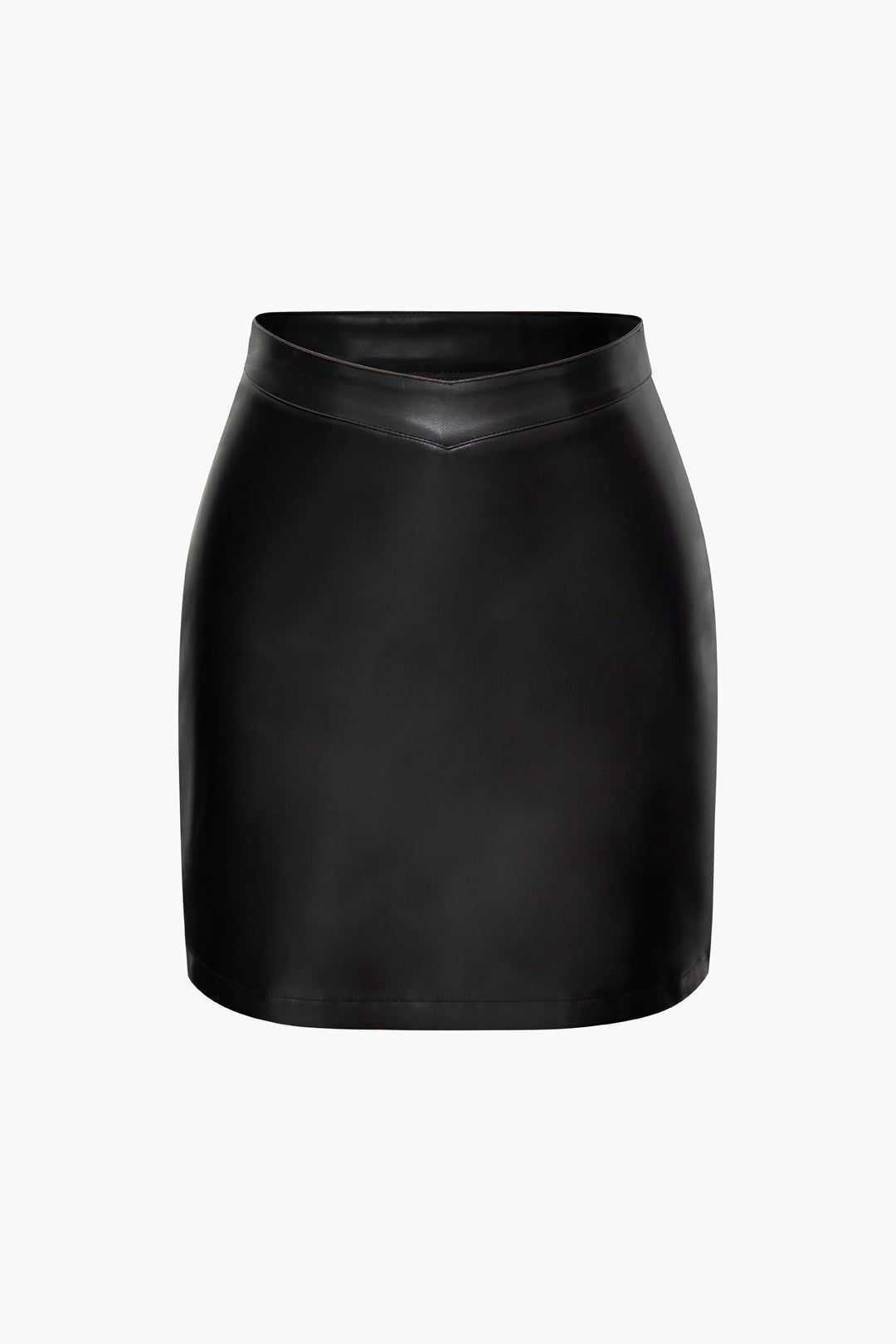 Faux Leather A-line Mini Skirt sold by Micas