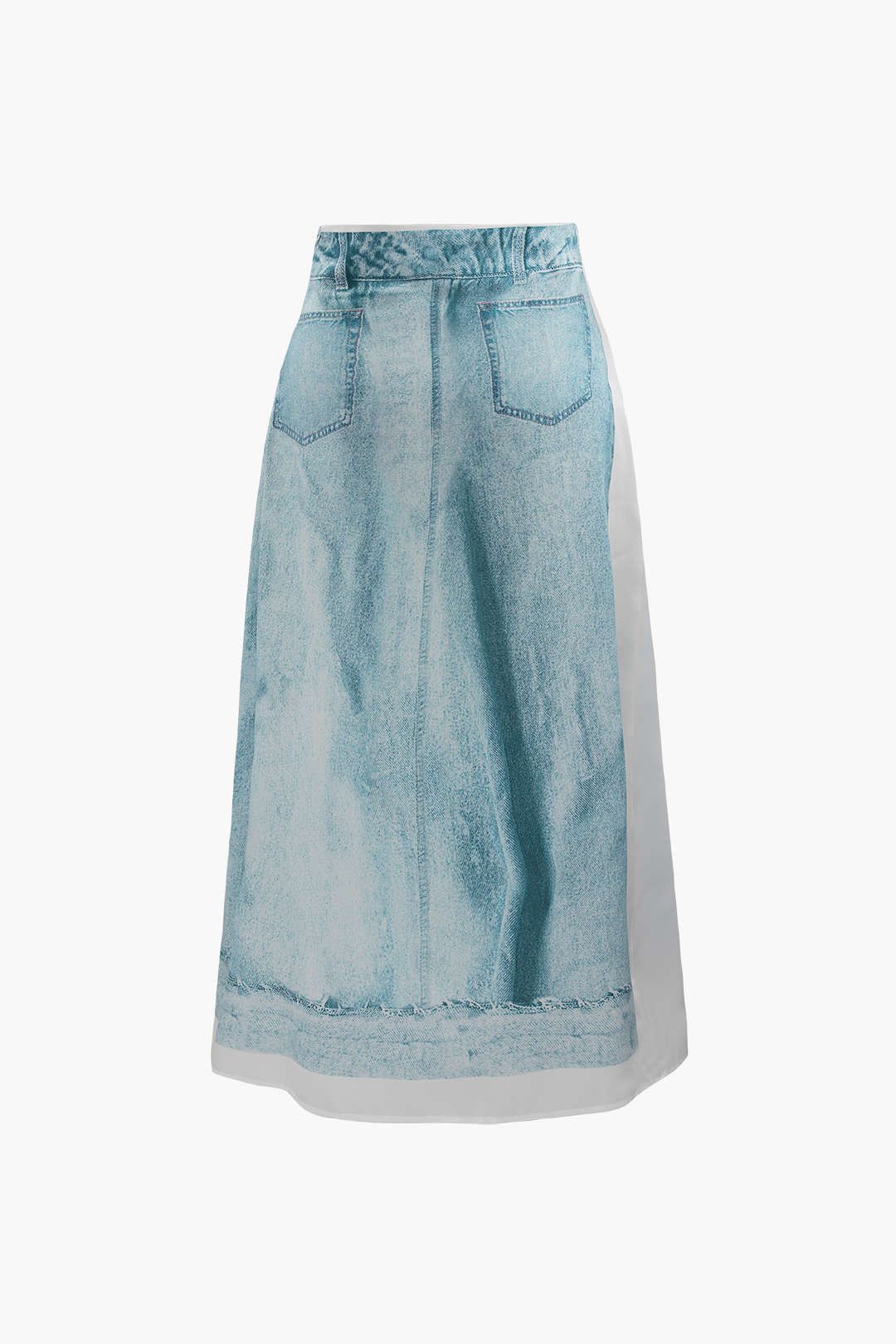 Denim Print A-line Midi Skirt sold by Micas product image thumbnail 2