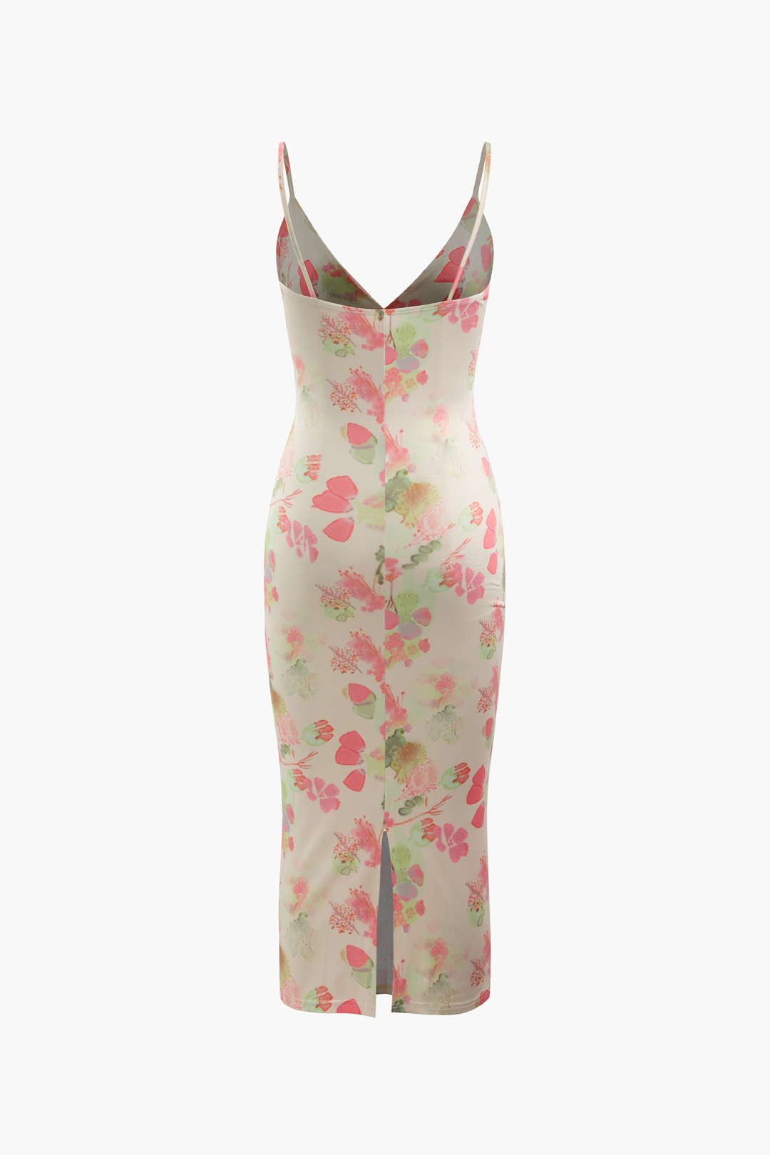 Floral Print V-neck Back Slit Midi Dress sold by Micas product image thumbnail 2