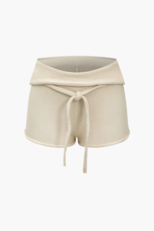 Solid Drawstring Sweater Shorts sold by Micas