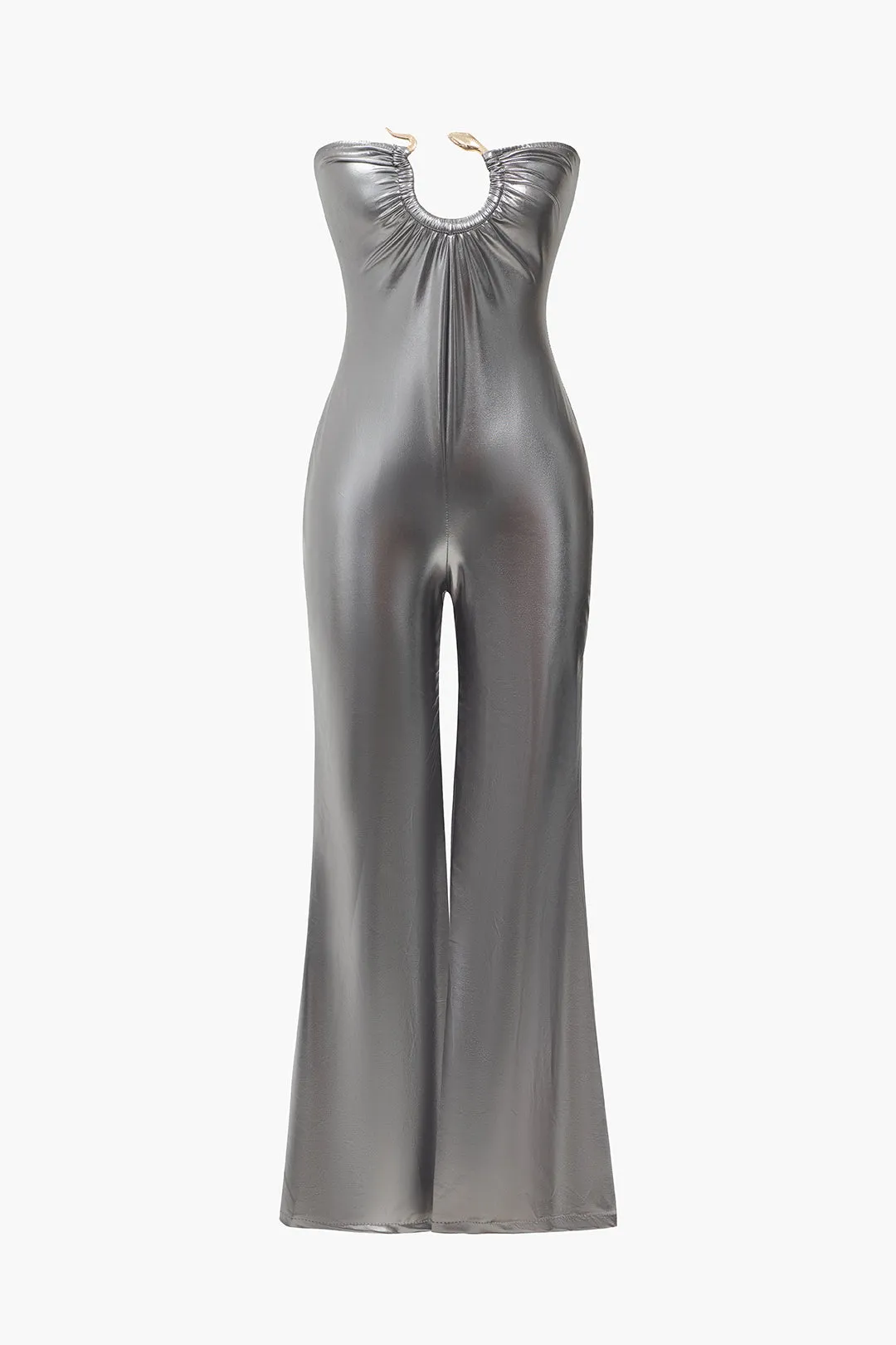 Metallisk slange-ring ruched stropløs jumpsuit sold by Micas product image thumbnail 2