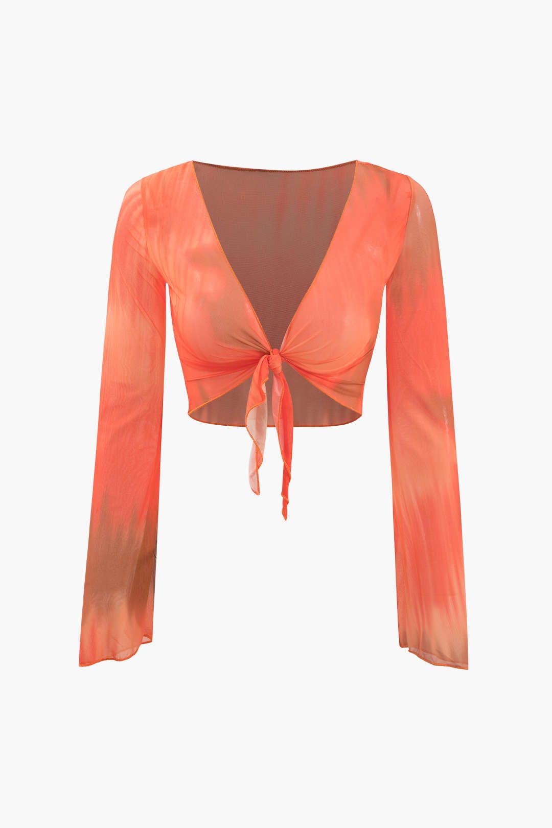 Tie Dye Mesh Knot Front Top And Asymmetric Mini Skirt Set sold by Micas product image thumbnail 2