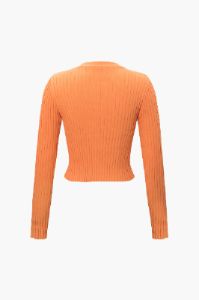 V-neck Rib Knit Button Front Cardigan sold by Micas