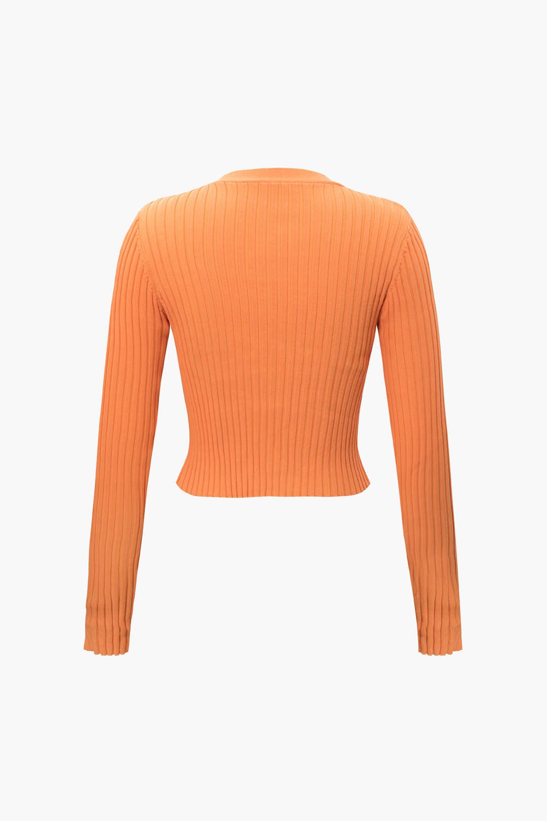 V-neck Rib Knit Button Front Cardigan sold by Micas product image thumbnail 3