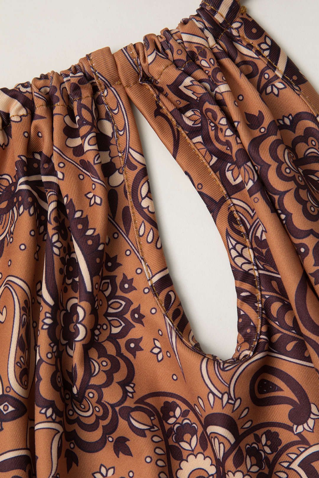 Paisley Print Keyhole Halter Backless Mini Dress sold by Micas product image thumbnail 3