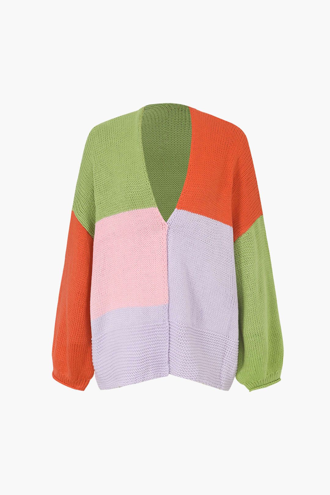 Color Block Oversized Cardigan sold by Micas