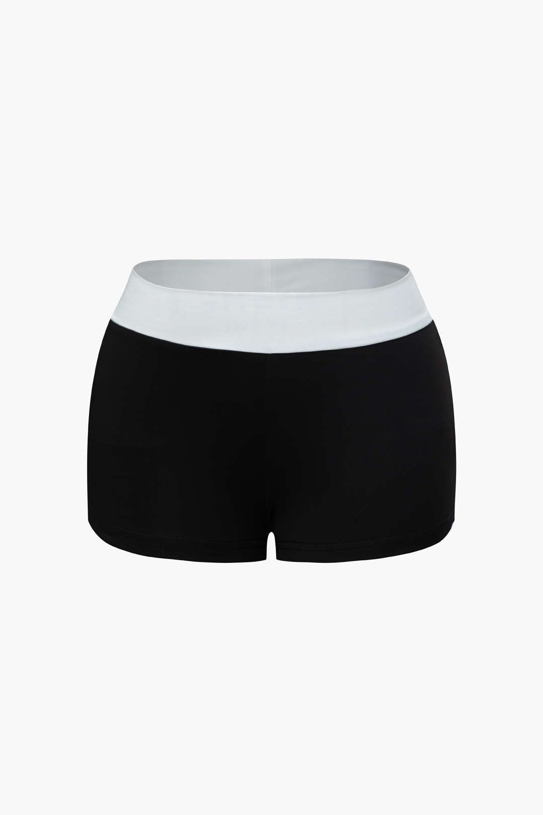 Contrast Off Shoulder Tie Side Long Sleeve Top And Shorts Set sold by Micas product image thumbnail 3