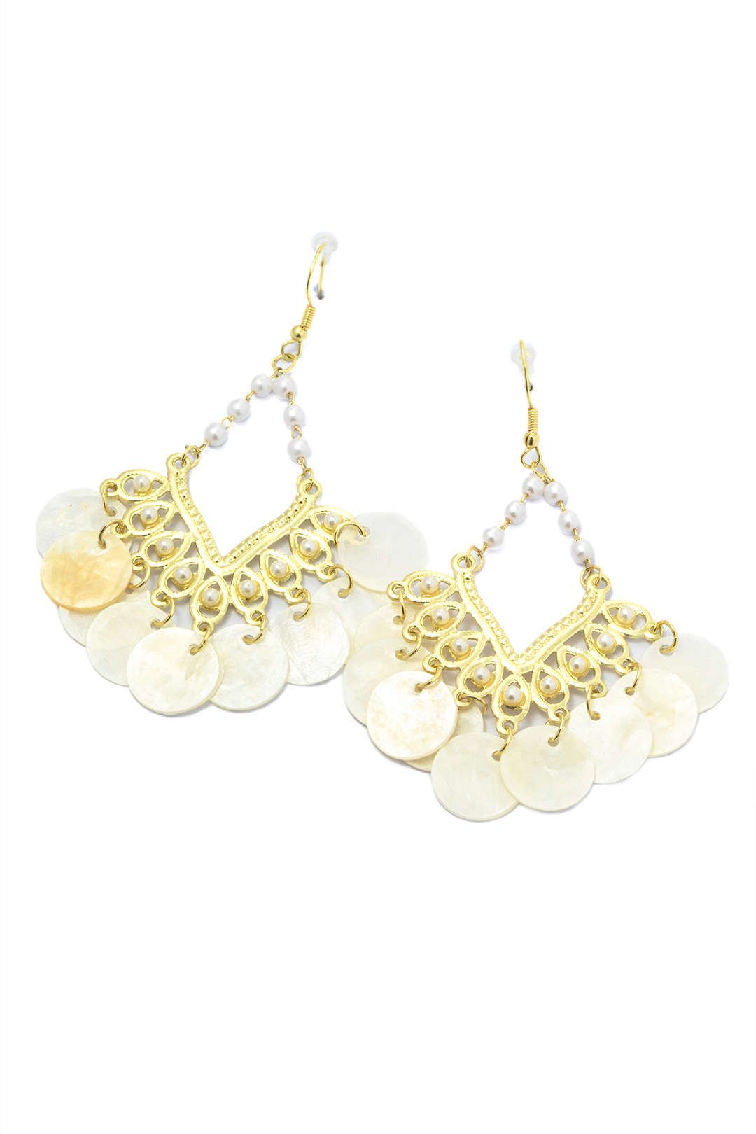 Pearl & Sequin Drop Earrings sold by Micas