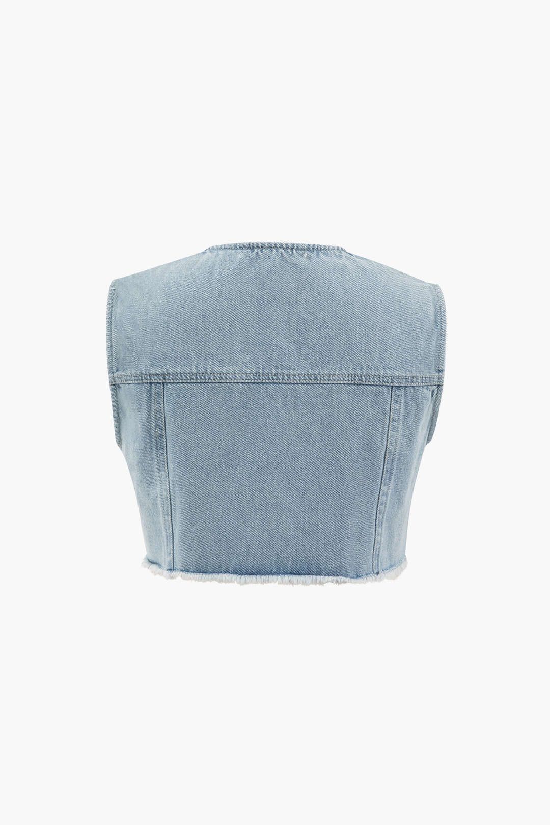 Frayed Hem Denim Crop Vest sold by Micas product image thumbnail 2