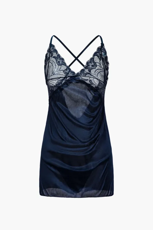 Basic Solid Lace Night Dress sold by Micas