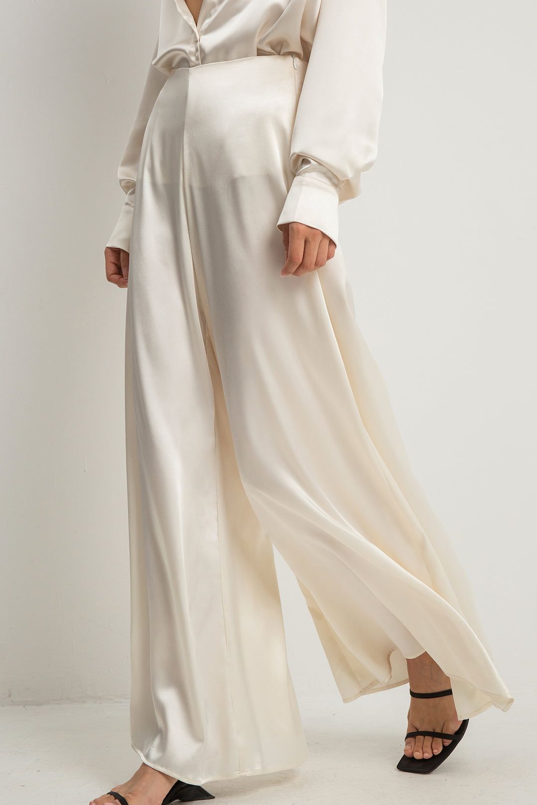 Solid Satin Wide Leg Pants sold by Micas product image thumbnail 4
