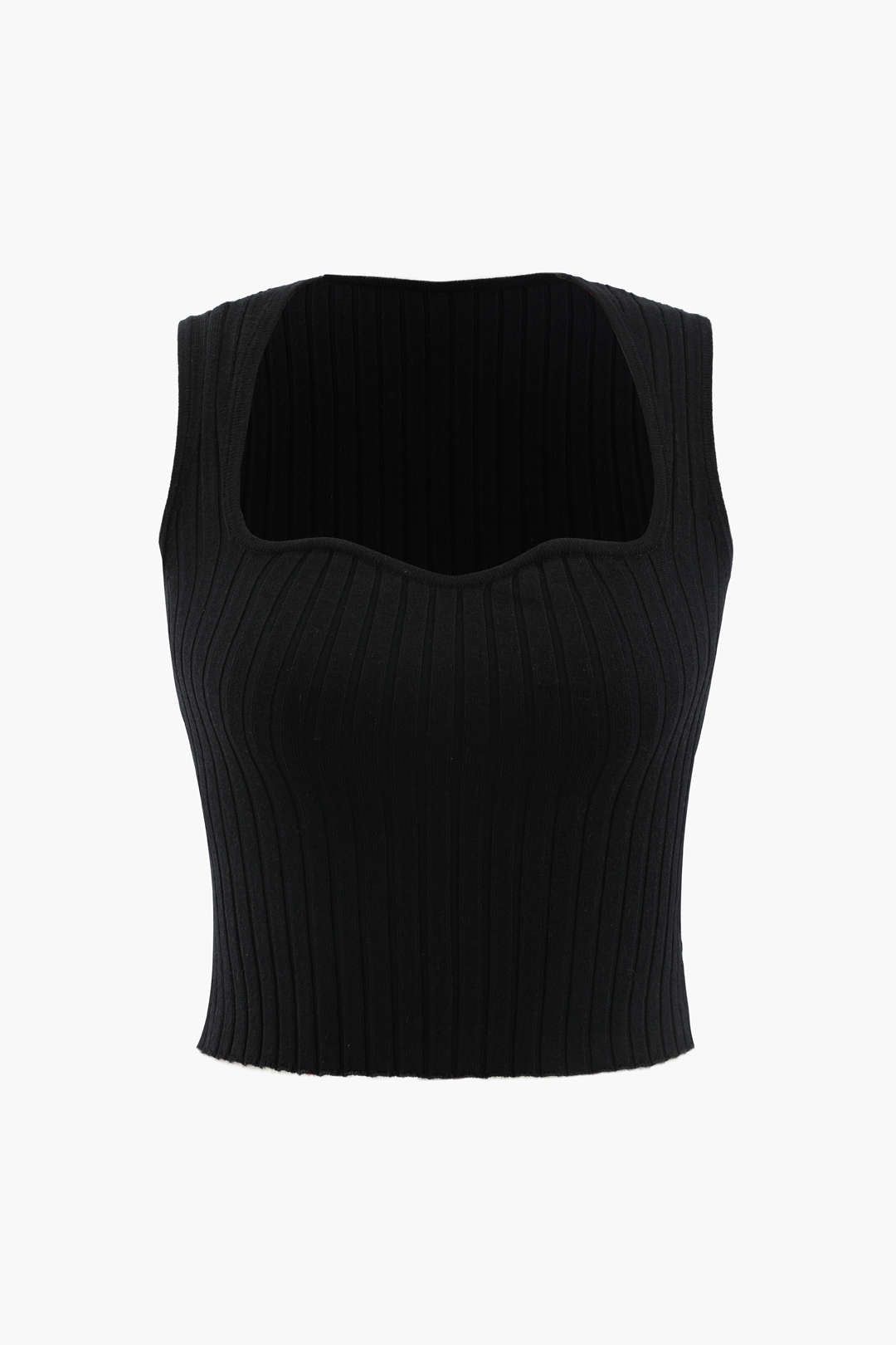 Square Neck Rib Knit Tank Top sold by Micas