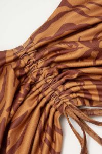 Zebra-stripe Ruched Halter Top sold by Micas