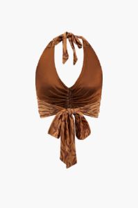 Zebra-stripe Ruched Halter Top sold by Micas