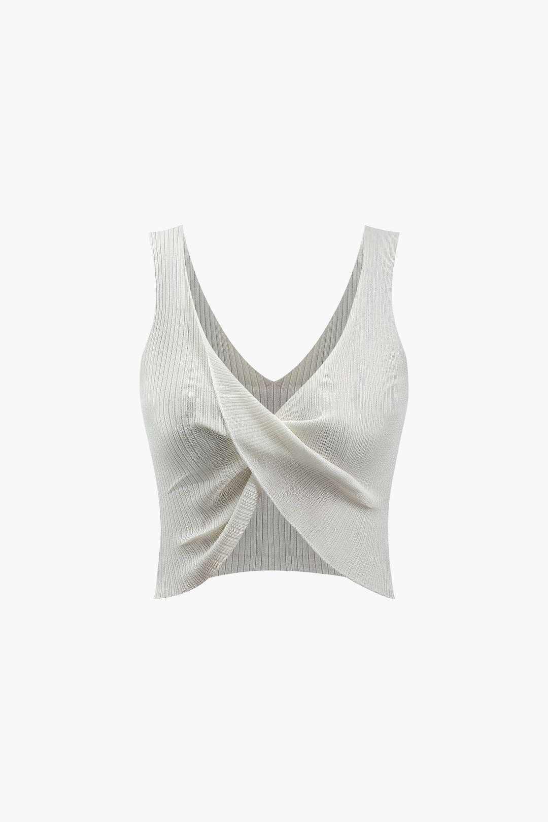 V-neck Twist Front Knit Cami Top sold by Micas