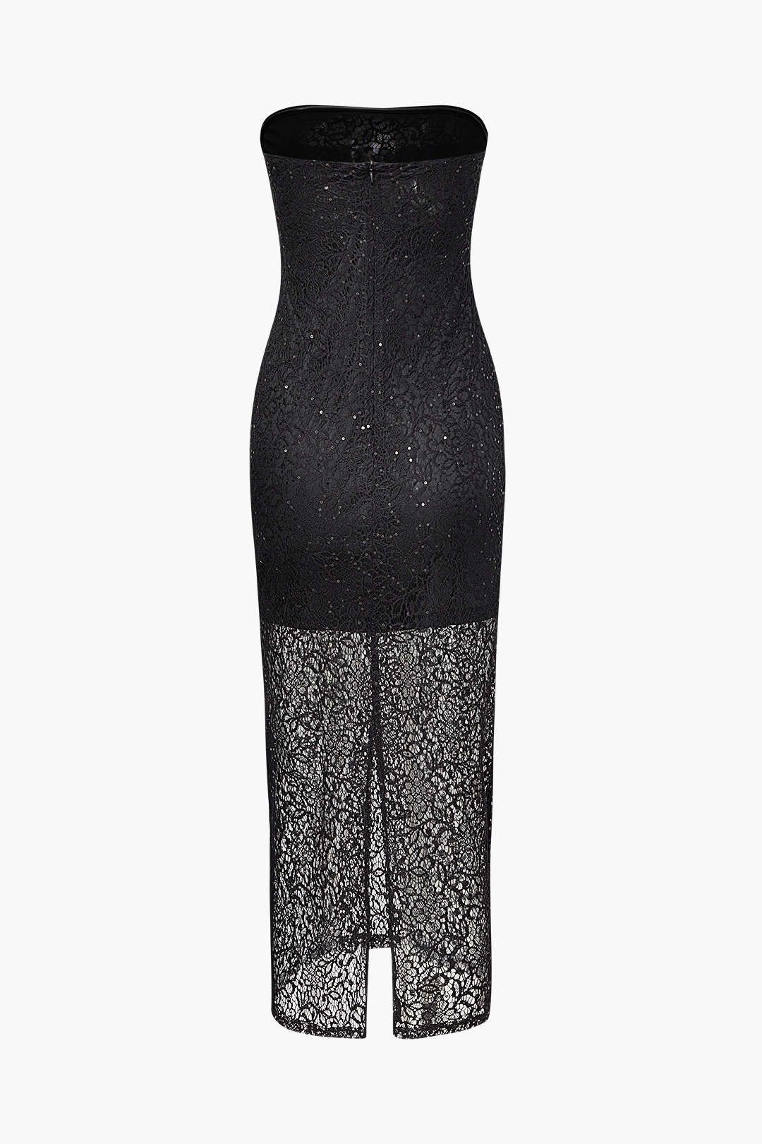 Sequin Panel Lace Strapless Midi Dress sold by Micas product image thumbnail 4