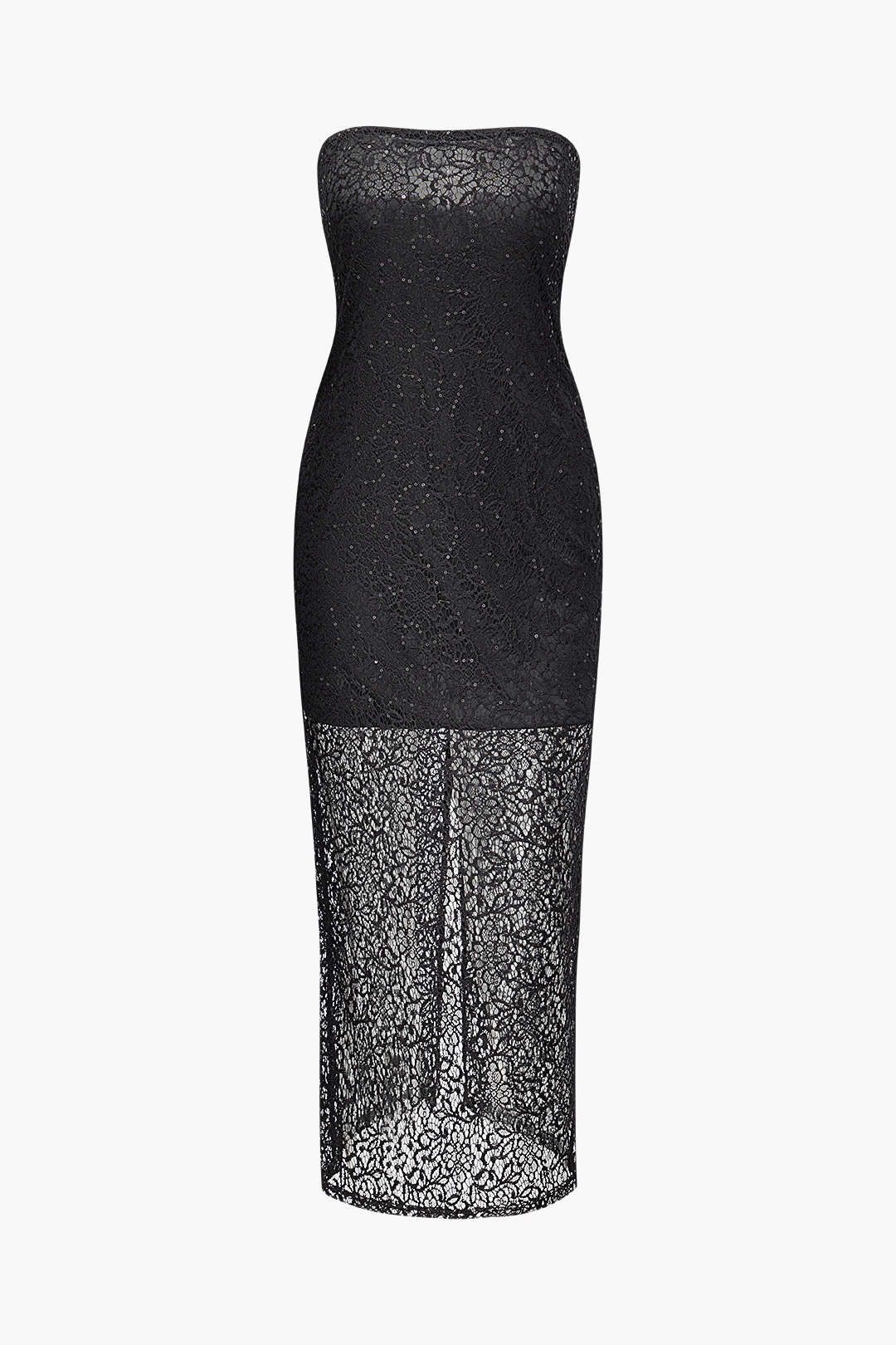 Sequin Panel Lace Strapless Midi Dress sold by Micas product image thumbnail 3