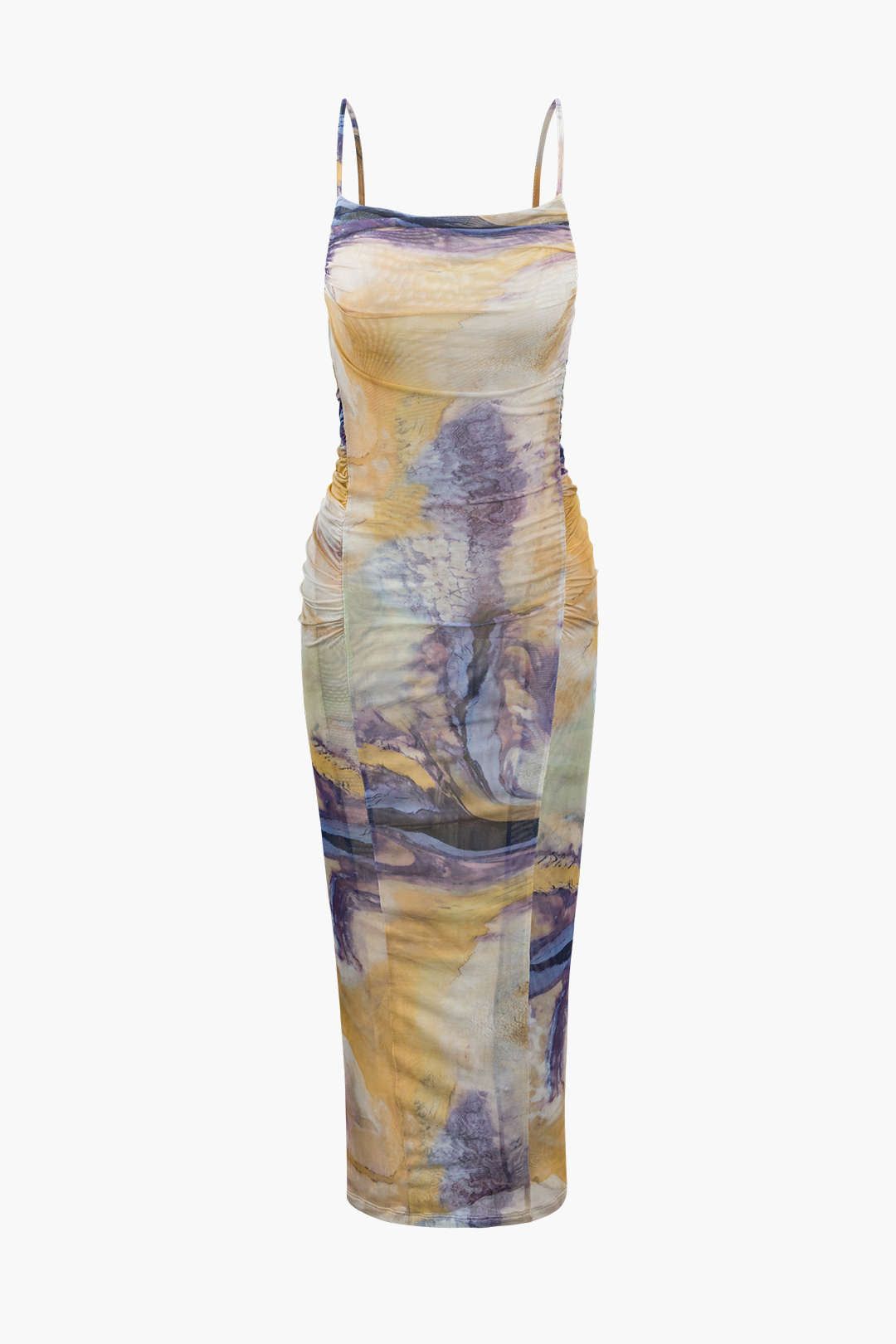 Abstract Print Mesh Midi Dress sold by Micas
