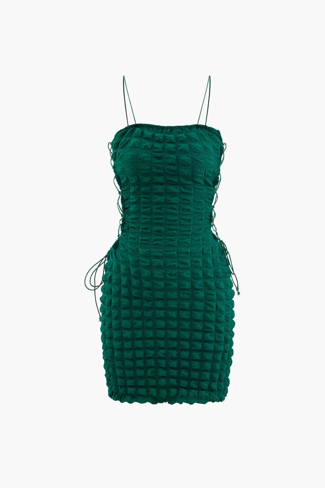 Popcorn Textured Tie Side Mini Dress sold by Micas