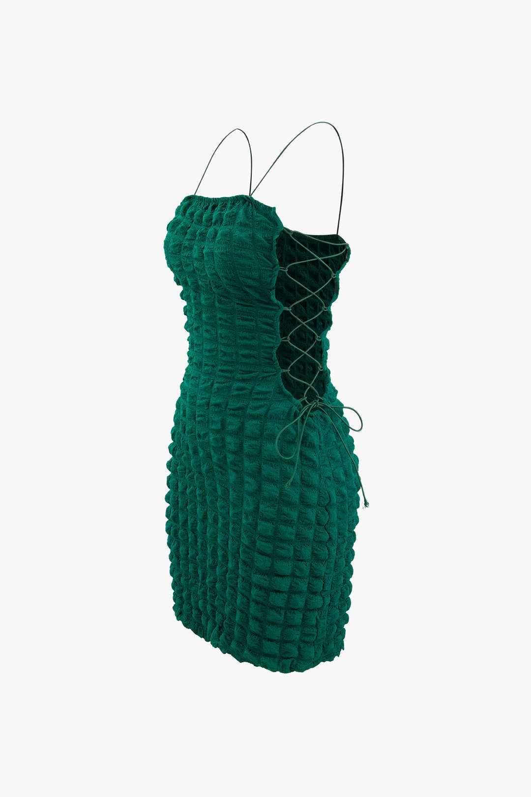 Popcorn Textured Tie Side Mini Dress sold by Micas product image thumbnail 2