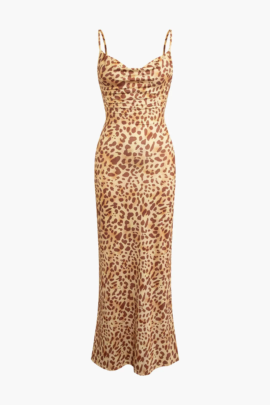 Leopard Print Backless Slip Midi Dress sold by Micas product image thumbnail 2