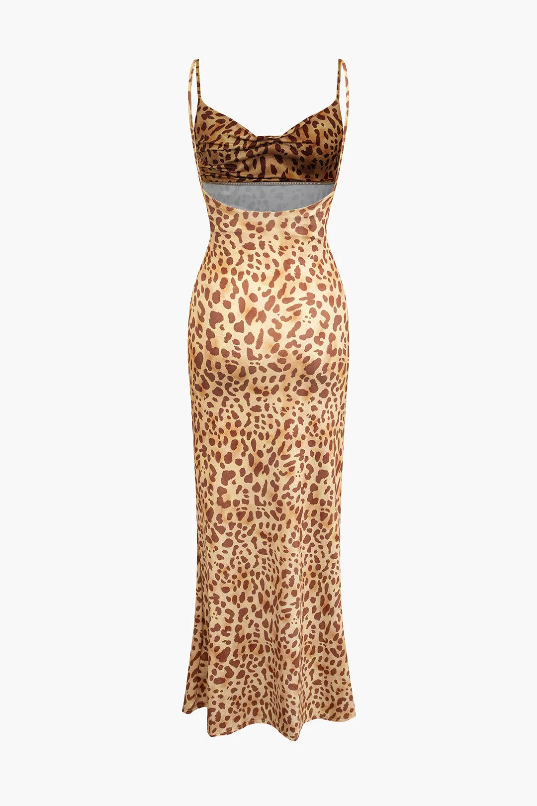 Leopard Print Backless Slip Midi Dress sold by Micas product image thumbnail 3