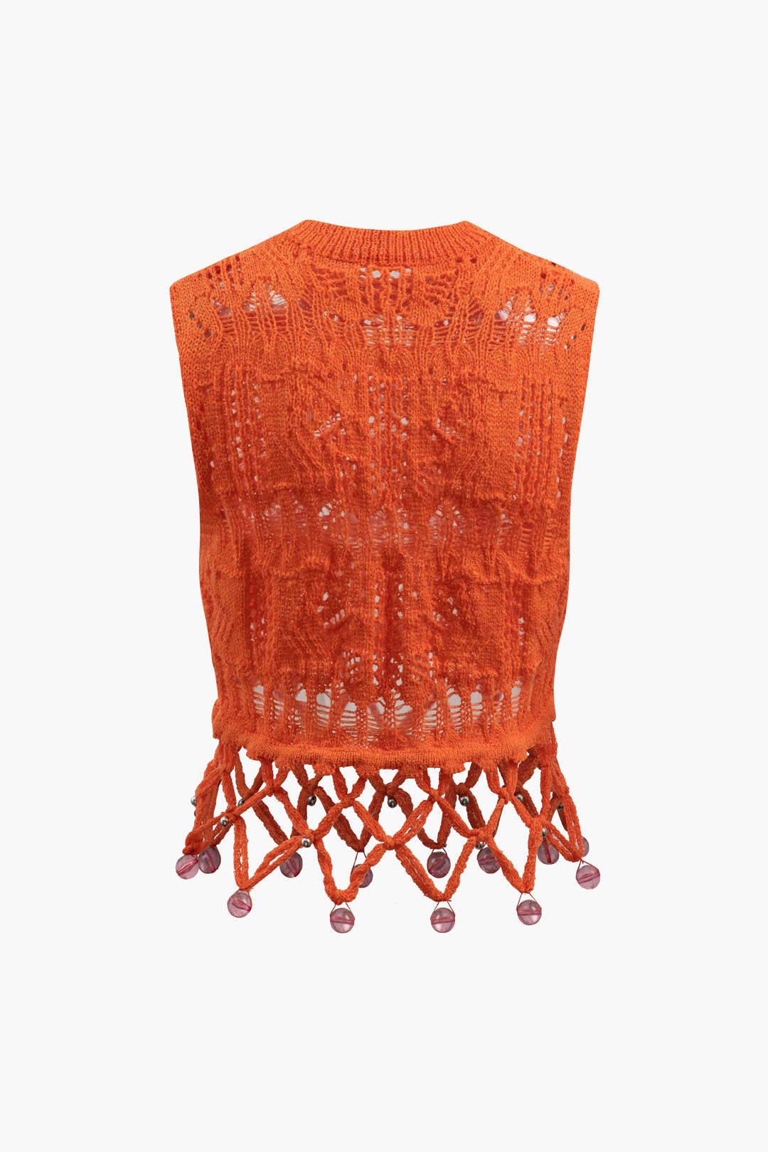 Beaded Hem Openwork Knit Tank Top sold by Micas product image thumbnail 2