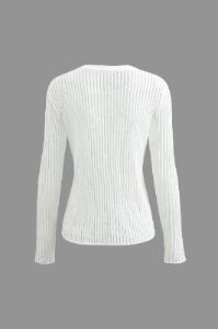 Sheer Knit Long Sleeve Top sold by Micas