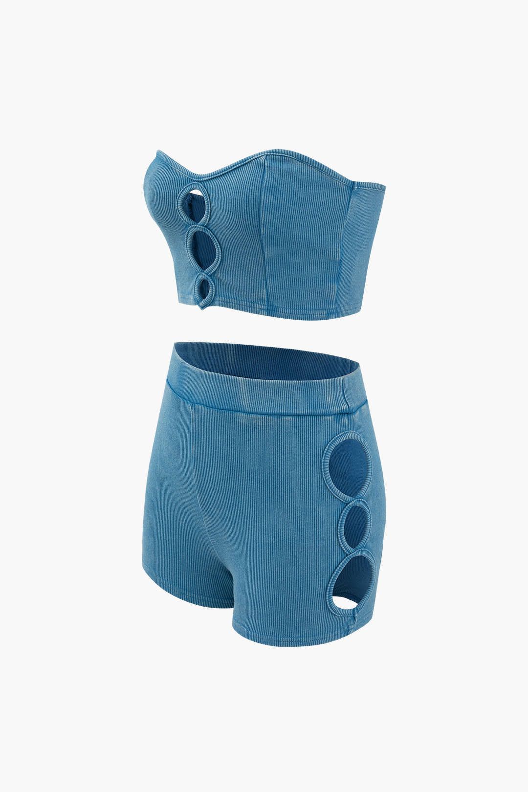 Cut Out Knit Tube Top And Shorts Set sold by Micas product image thumbnail 2