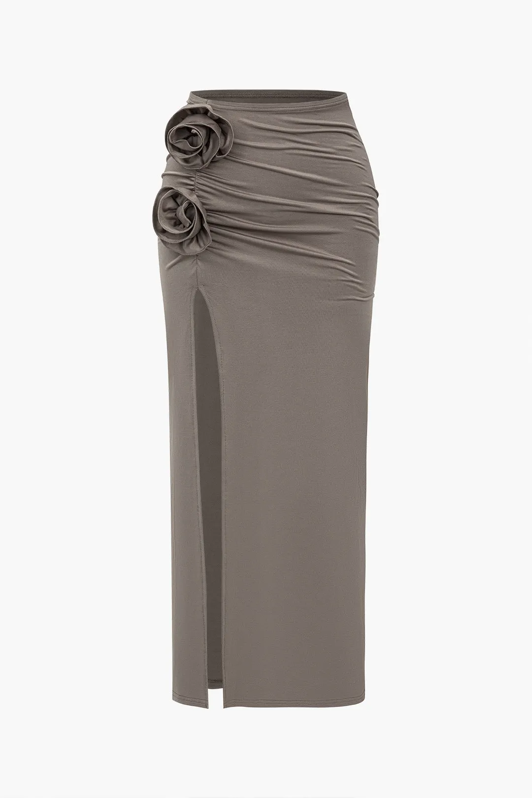 3D Floral Split Maxi Skirt sold by Micas