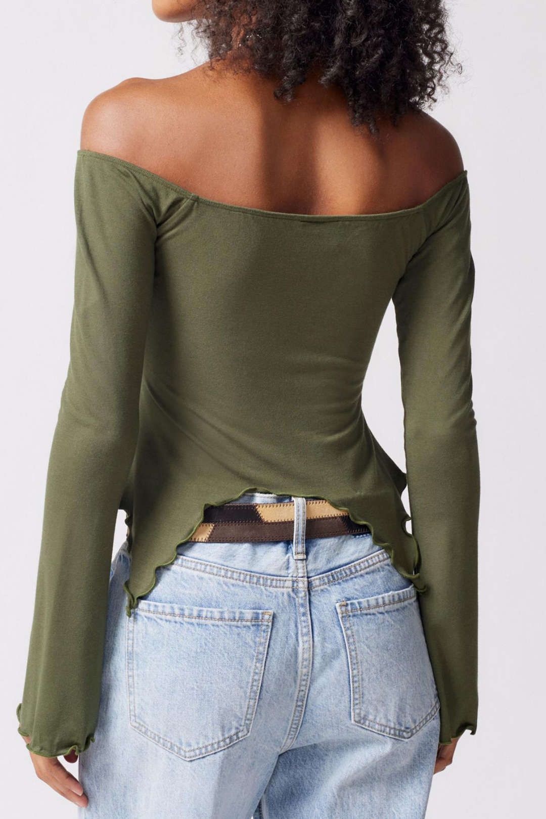 Off The Shoulder Ruched Long Sleeve Top sold by Micas product image thumbnail 7