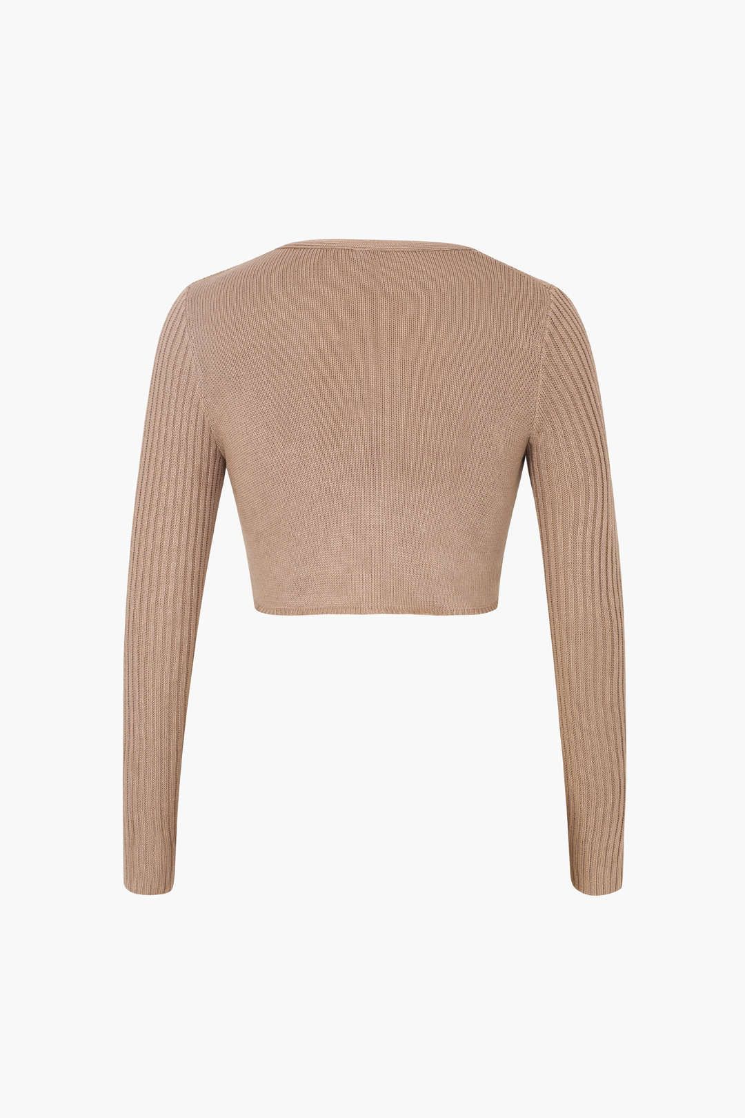 Cable Knit Cropped Long Sleeve Top sold by Micas product image thumbnail 2